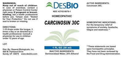 Carcinosin 30c (Dsrt606 Carcinosin 30c 11 6 15)